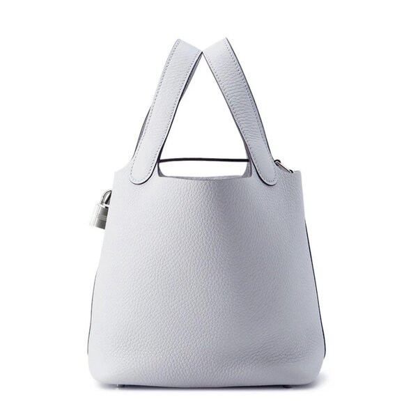 HERMES Picotin Lock Size PM Taurillon Clemence Blue Gacier - Picture 1 of 7